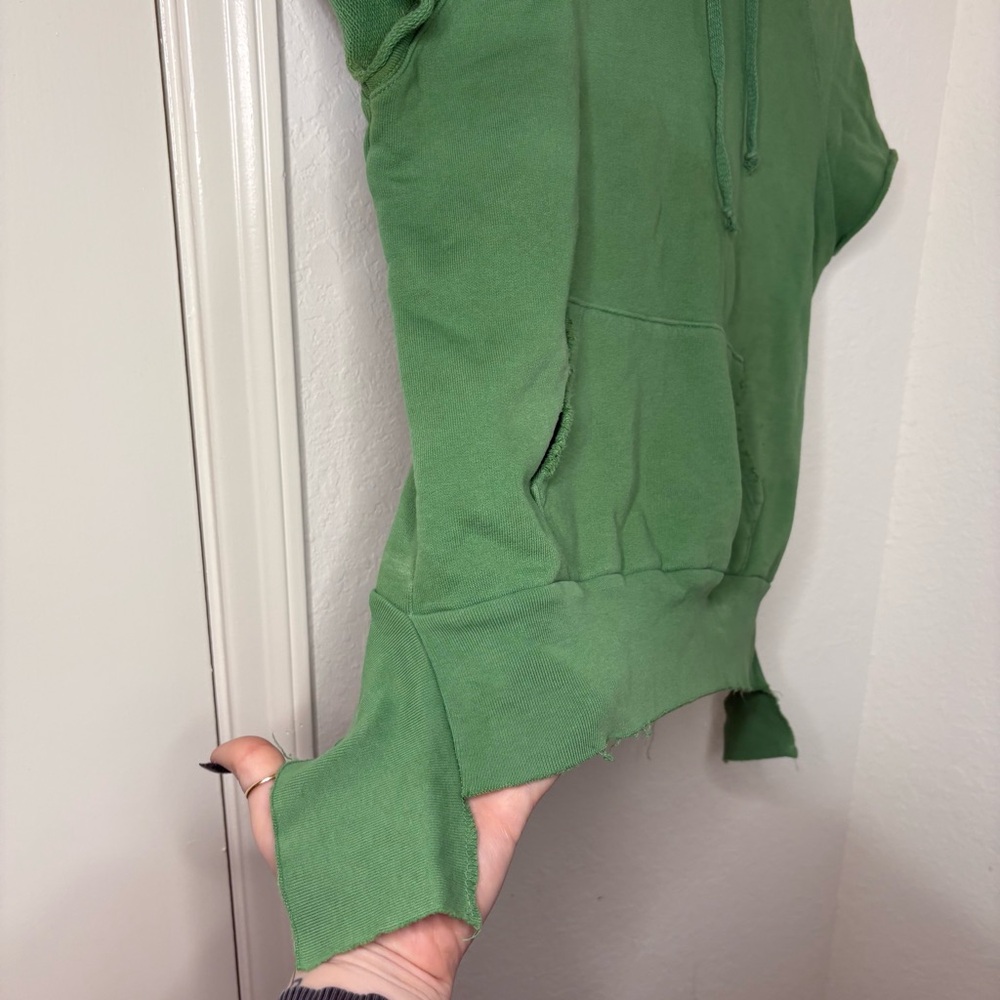 Frank and Eileen Tee Lab Green Short Sleeve Distressed Hoodie size small - Picture 4 of 15